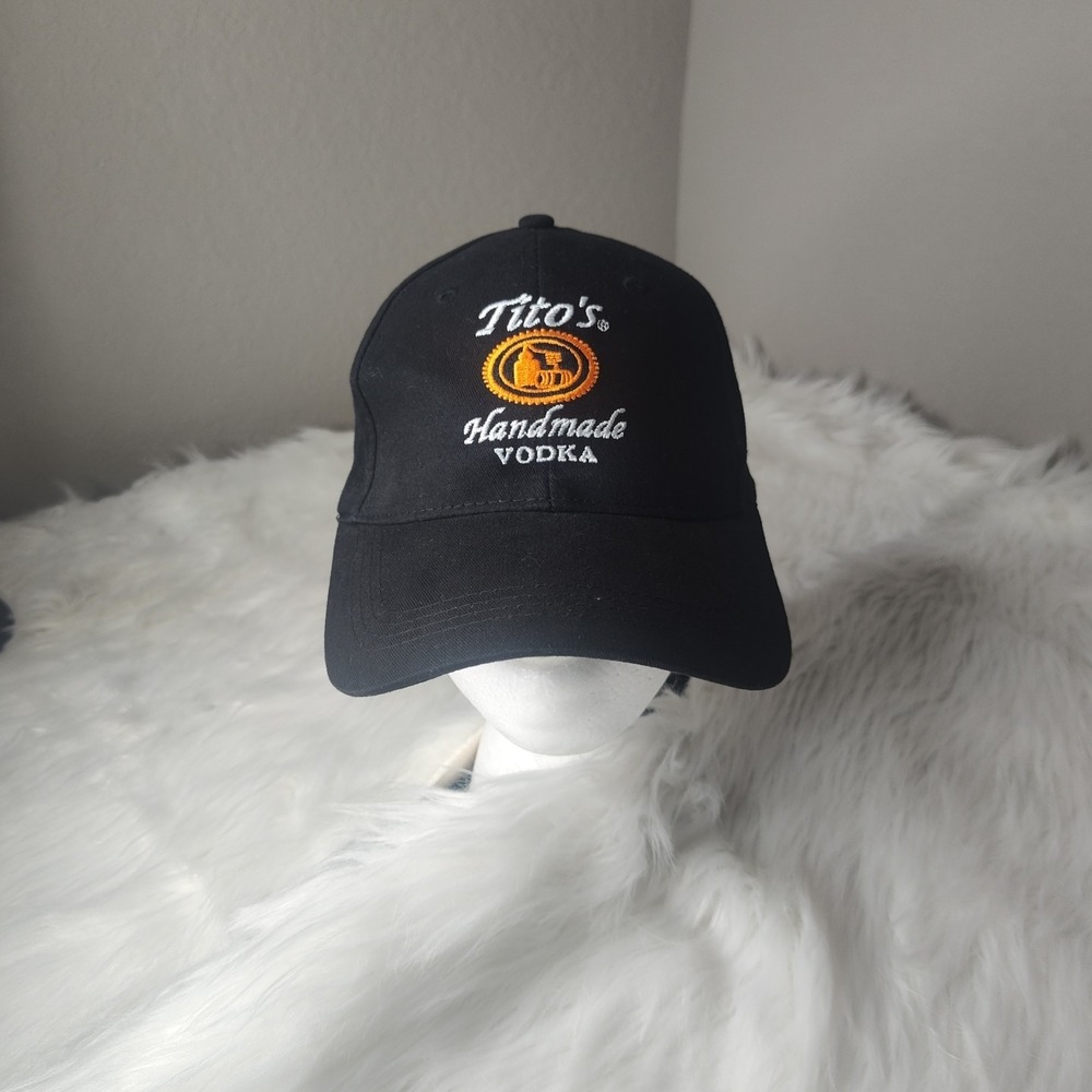 Titos Hat Cap Strap Back Black Orange Vodka One Size Adjustable Unisex